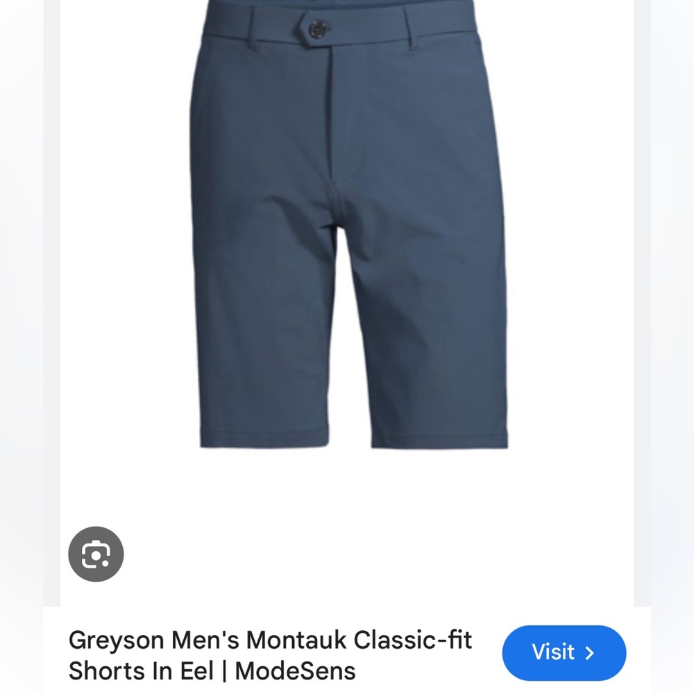 Greyson Men's Navy Flat Front Shorts - Color Eel, size 36 NWOT